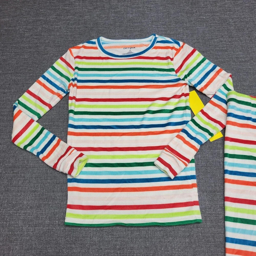 Boys Girls 2pc Long Sleeve Snuggly Soft Snug Fit Pajama Set - Cat & Jack Size